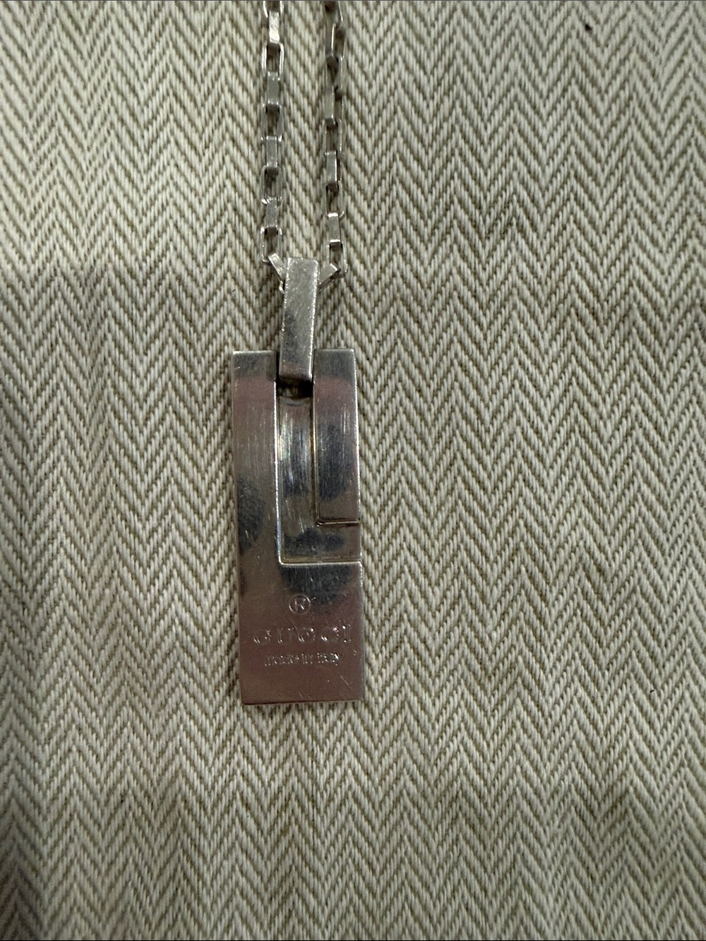 Gucci Silver Tone Layered Chain Necklace with Tag - Picture 2 of 6